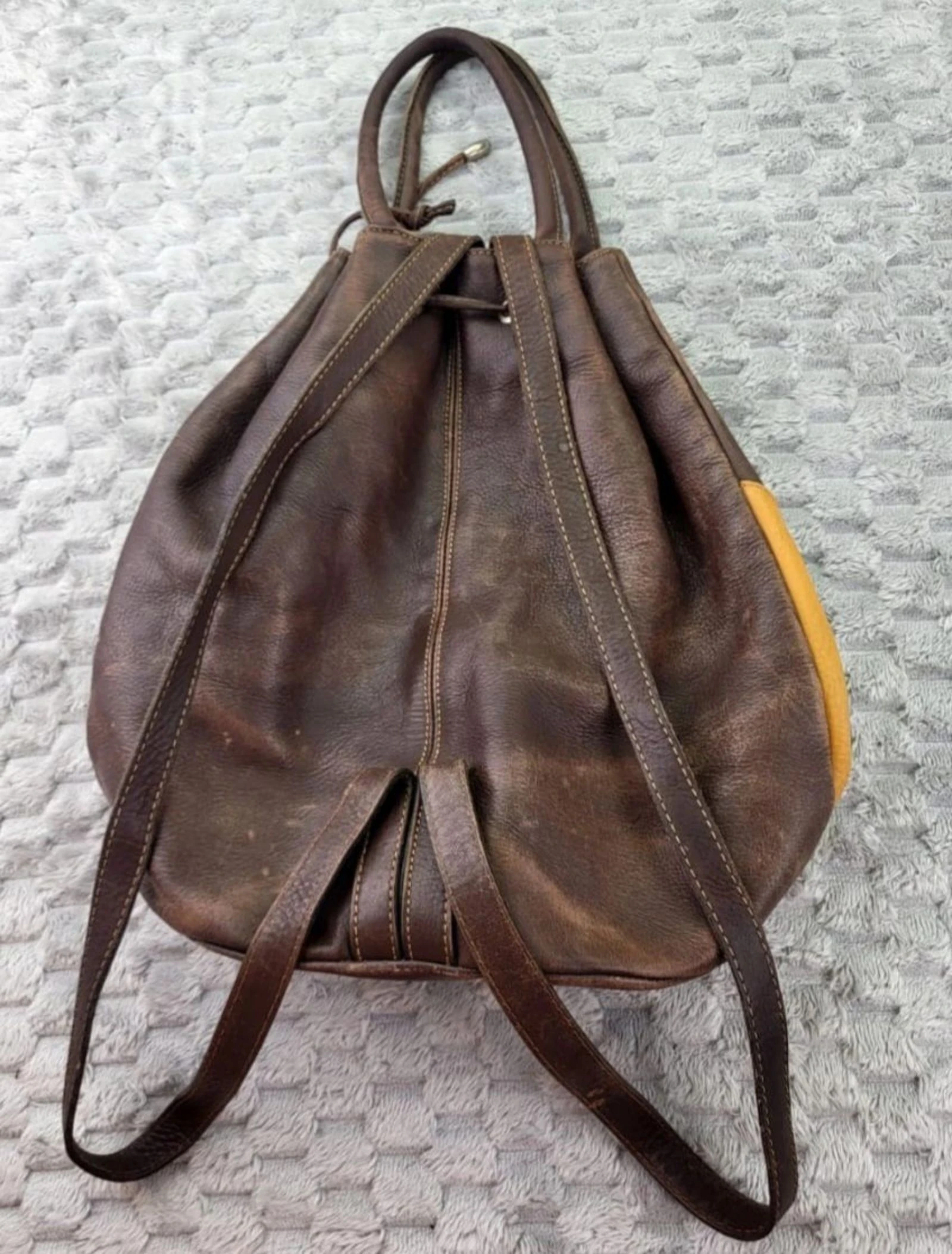 El Corte Inglés Real Leather Bucket Backpack Vintage Retro 90s – photo 12